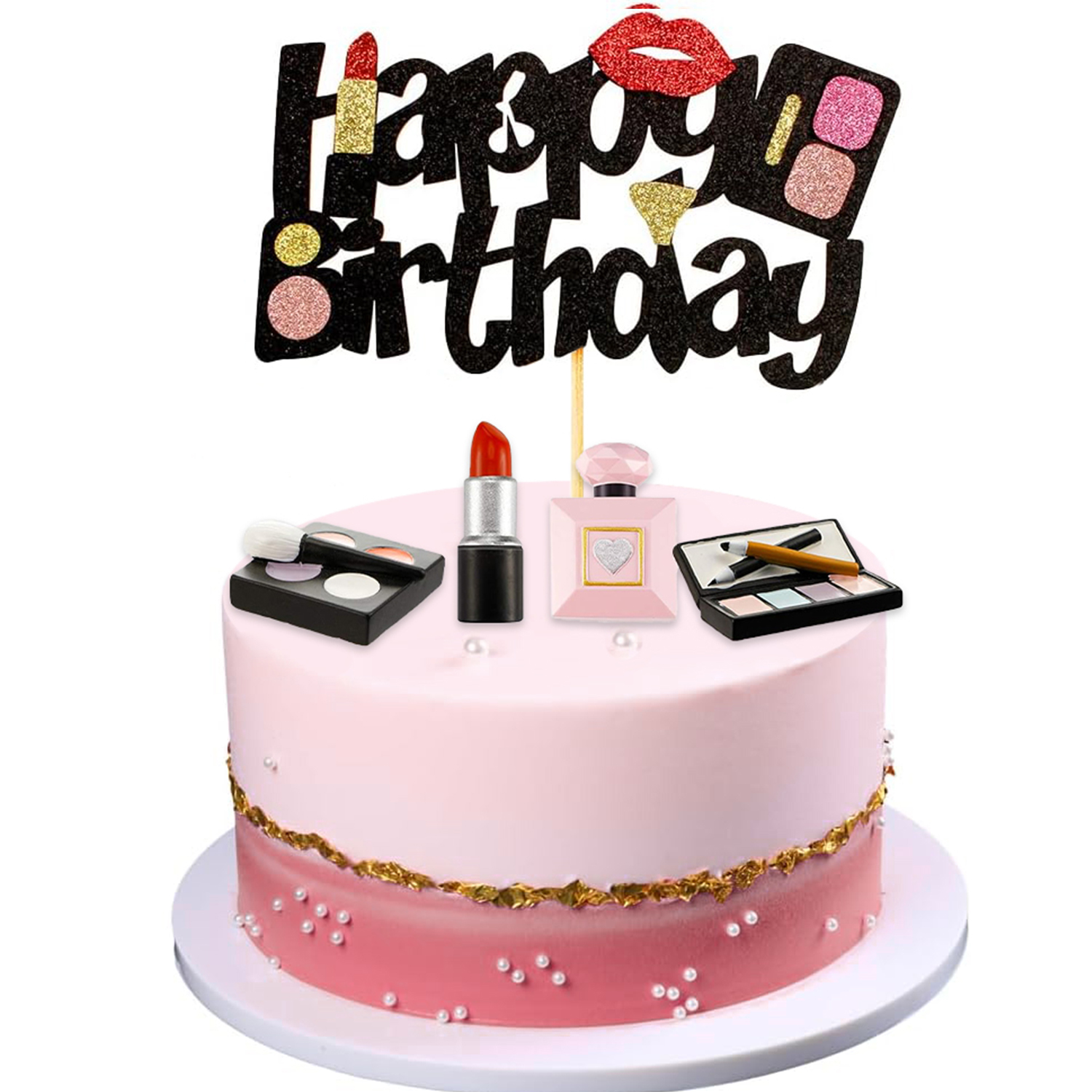Resin Art Alphabet - Makeup Themed Cake Toppers Resin Cosmetics