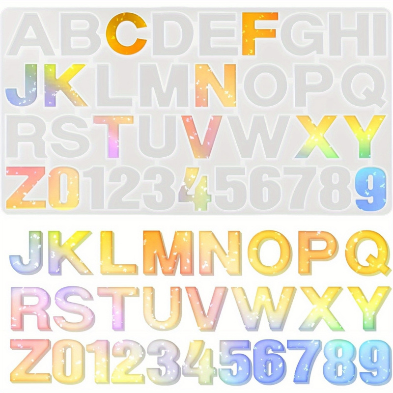 Resin Art Alphabet - 1 Silicone letter mold、Epoxy resin letter
