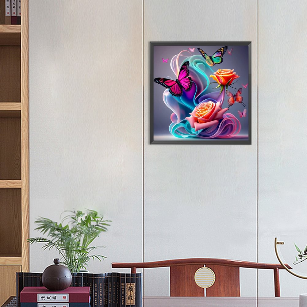 Resin Art Of Flowers - Diamond Painting Family Butterfly Flower Fairy