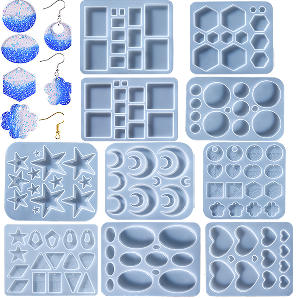 Resin Art Alphabet - Earring Pendant Epoxy Silicone Mold Geometry