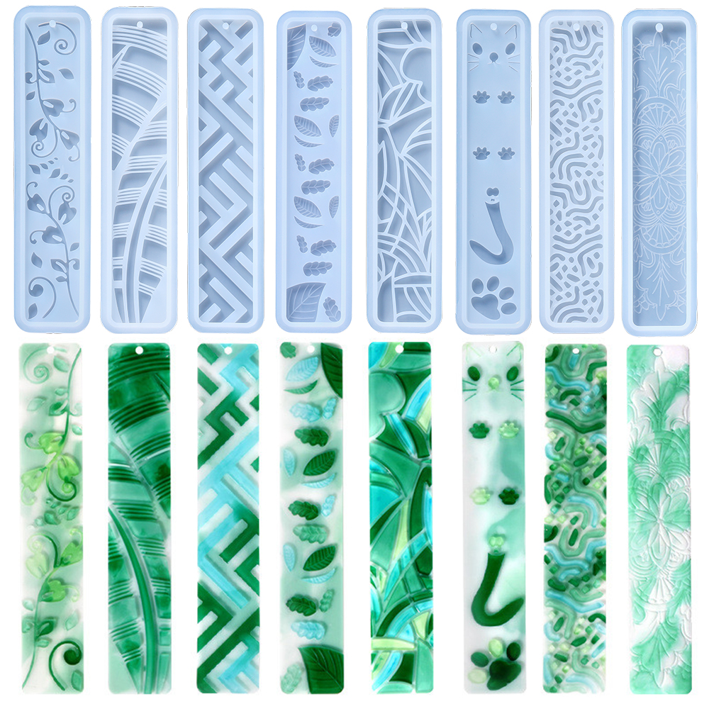 Resin Art Tool Kit - Leaves Bookmark Silicone Mold Rectangle Bookmark