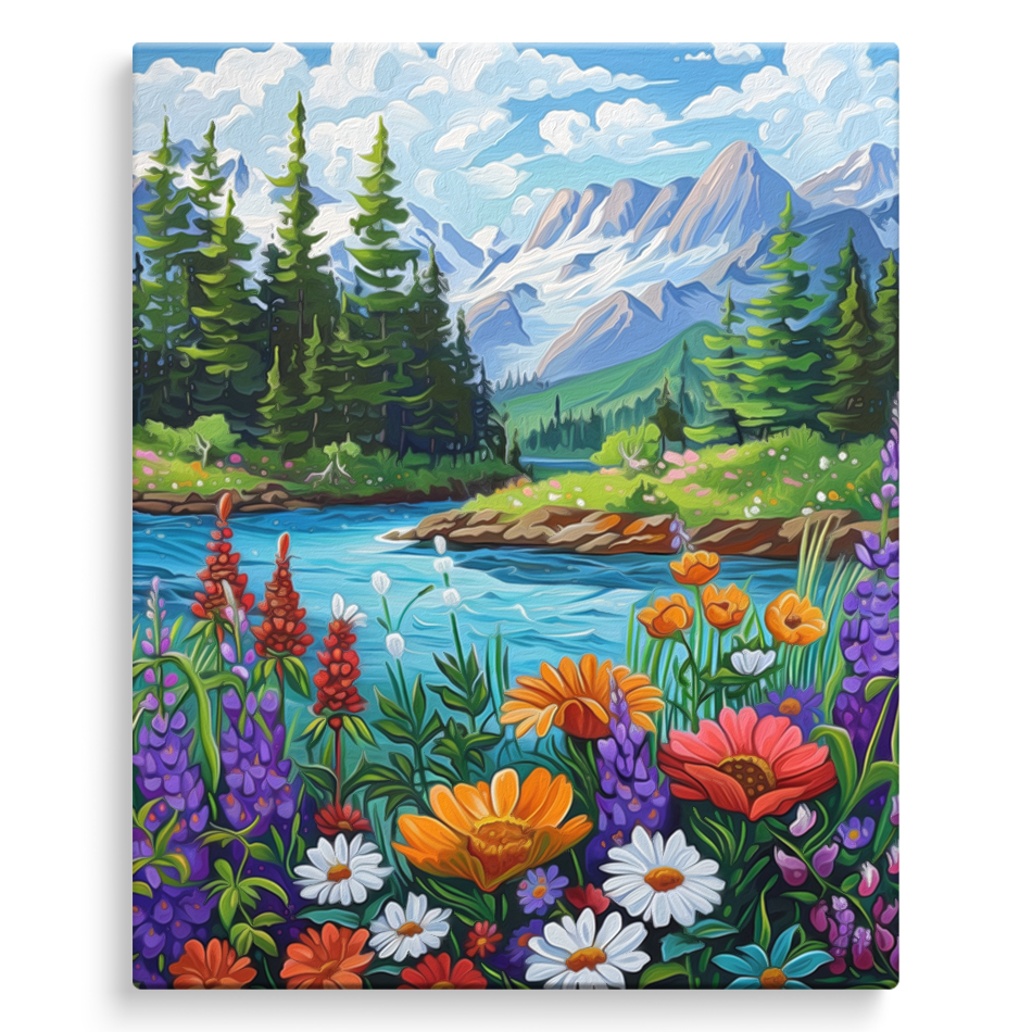 Resin Art Of Flowers - 2026-Paint By Numbers,Scenic Flower Balloon Mountain,Arts