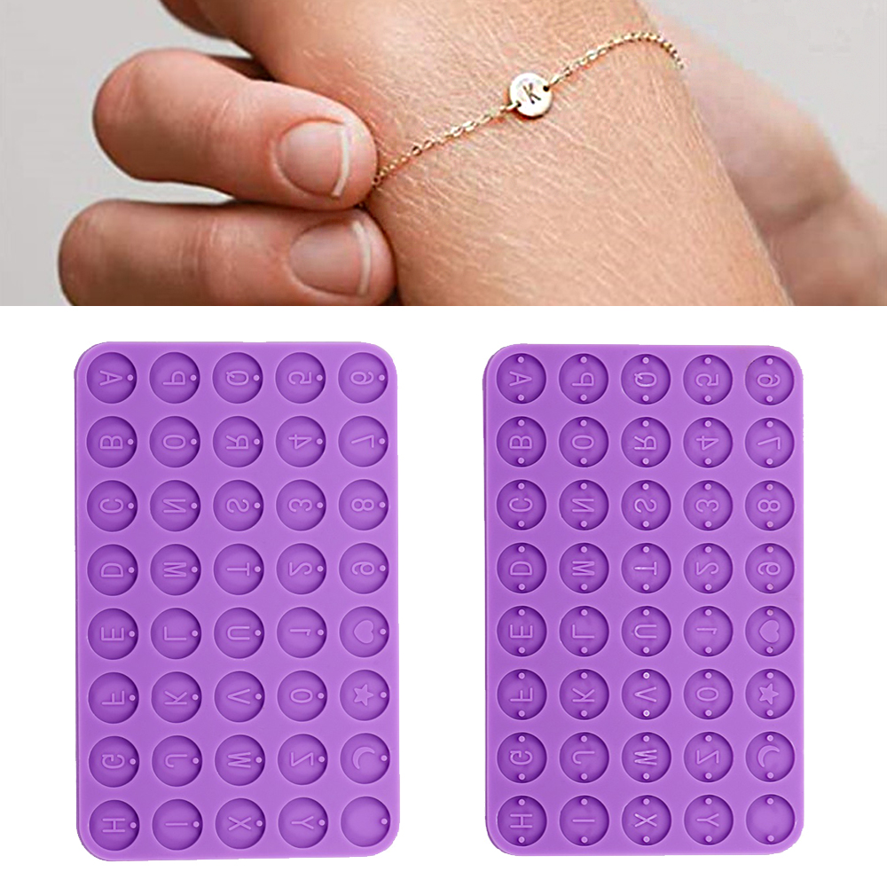 Resin Art Alphabet - Letter Number Round Discs Silicone Mold