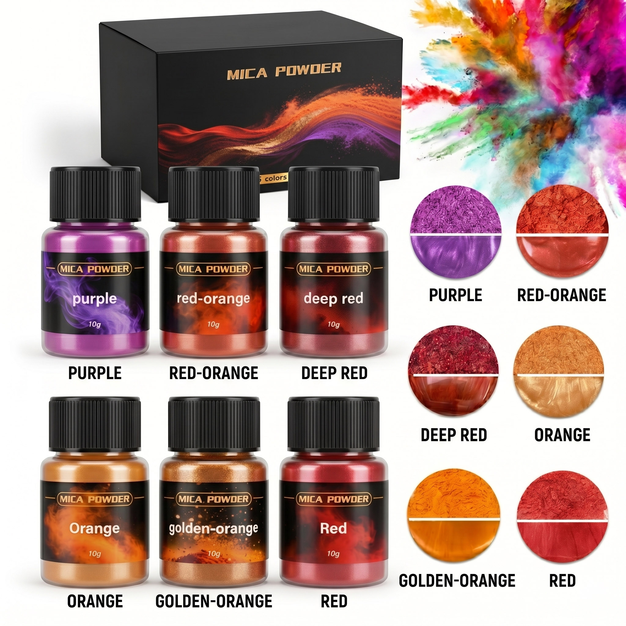 Pearl Powder Resin - 6Colors/Sets metallic powder pigments, suitable for