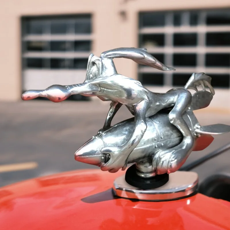 Resin Art Logo - Cartoon Coyote Rocket/Gunner Hood Ornament Wile