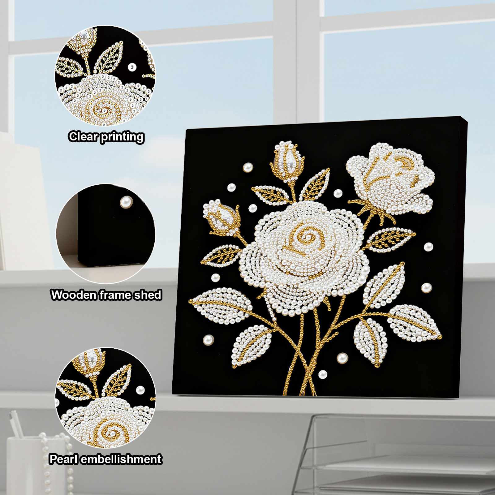 Resin Art For Rose - Rose DIY Pearl Painting Kit for