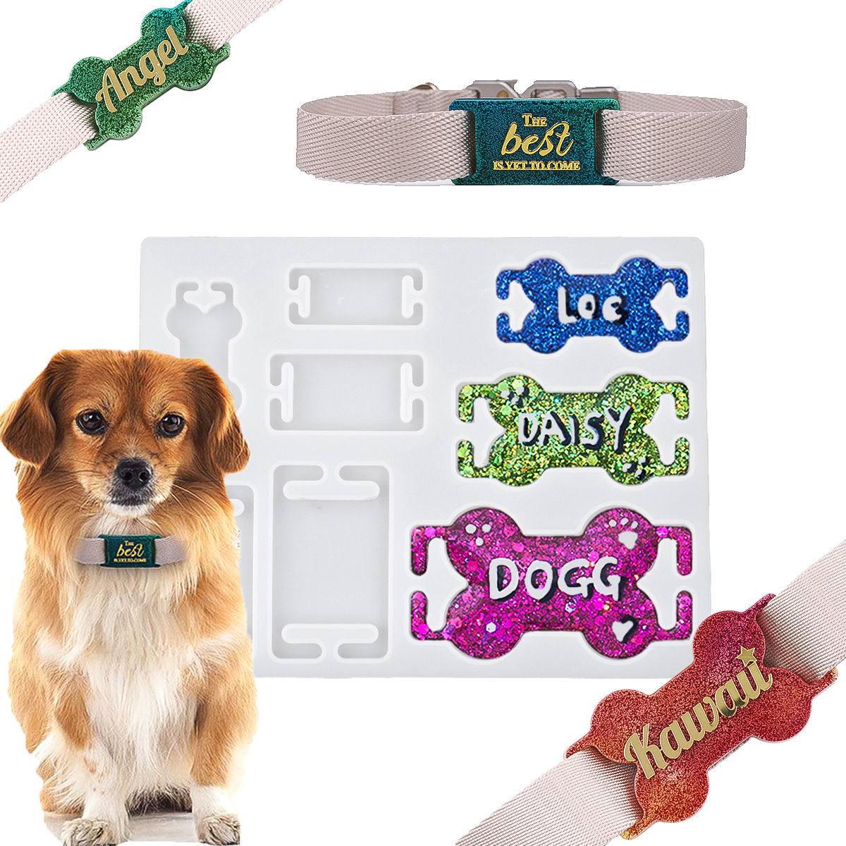 DIY Cat Dog ID Tag Silicone Mo - Resin Art Mould incelemesi ve fiyatı