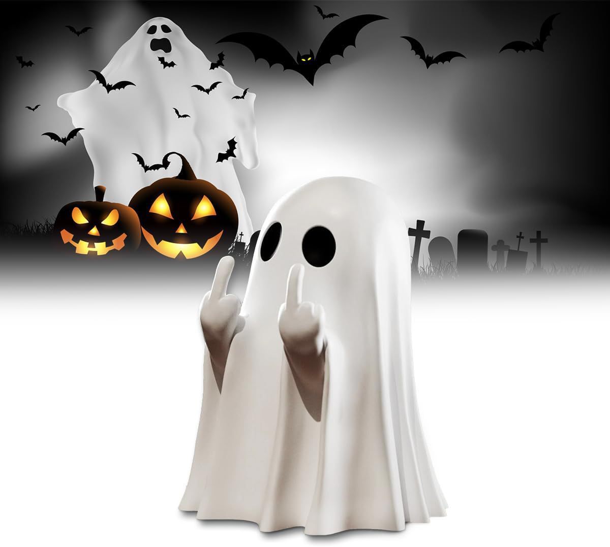 Middle Finger Cute Ghost Statu - Resin Art Coffee Table incelemesi ve fiyatı