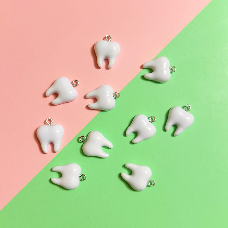 10pcs Cute White Teeth Resin P - Resin Art Notes incelemesi ve fiyatı