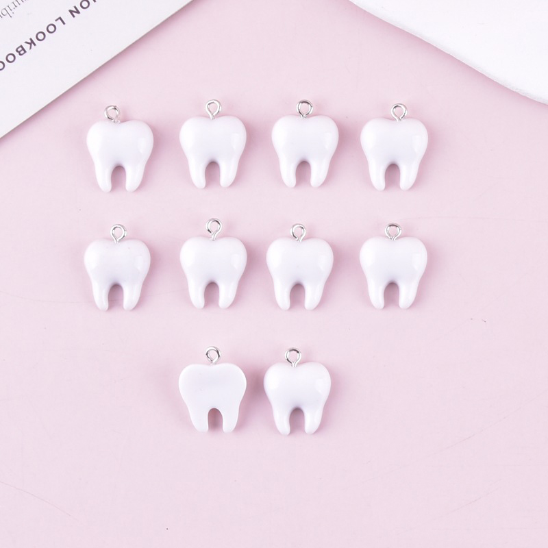 10pcs Cute White Teeth Resin P - Resin Art Notes incelemesi ve fiyatı