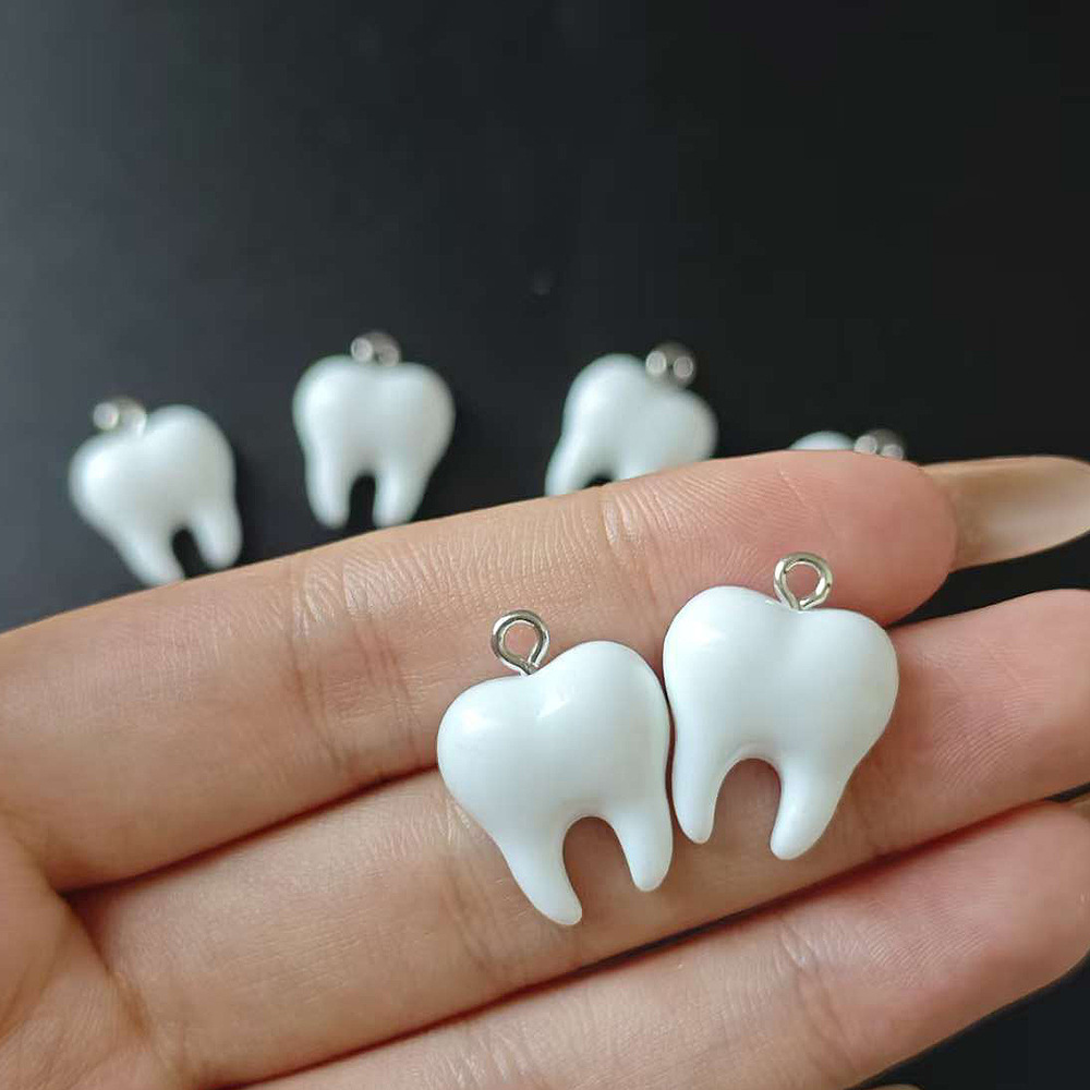 10pcs Cute White Teeth Resin P - Resin Art Notes incelemesi ve fiyatı