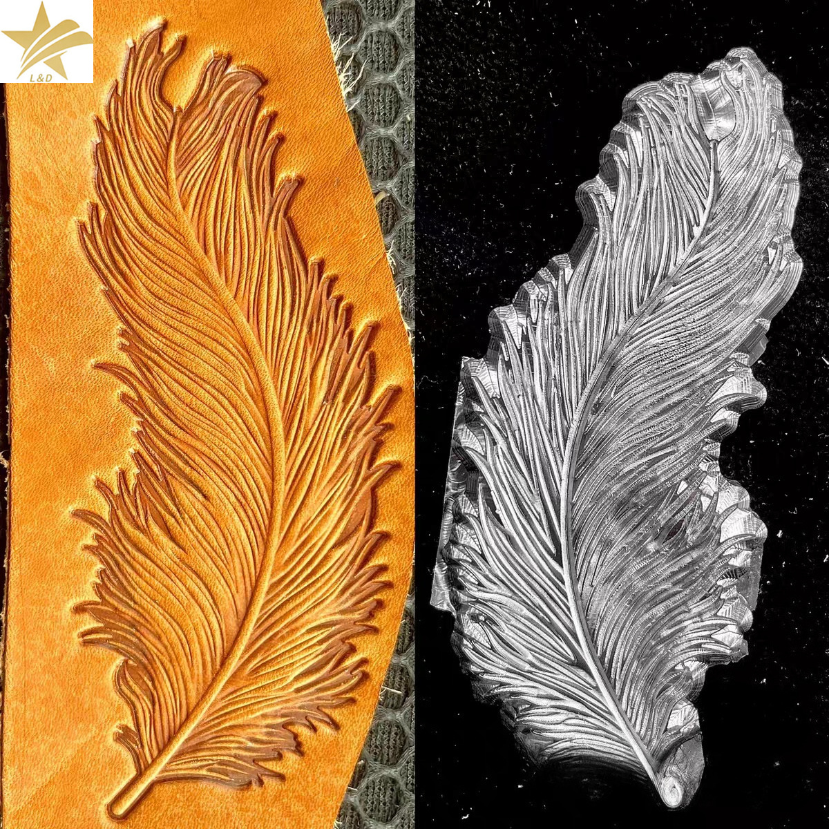 3D Feather Leather Stamp Embos - Resin Art Logo incelemesi ve fiyatı