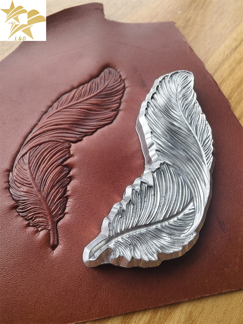 3D Feather Leather Stamp Embos - Resin Art Logo incelemesi ve fiyatı