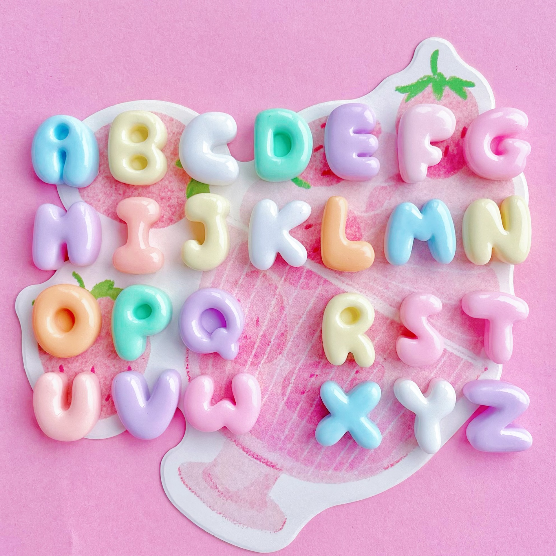100pcs Single choice 26 Englis - Resin Art Alphabet incelemesi ve fiyatı