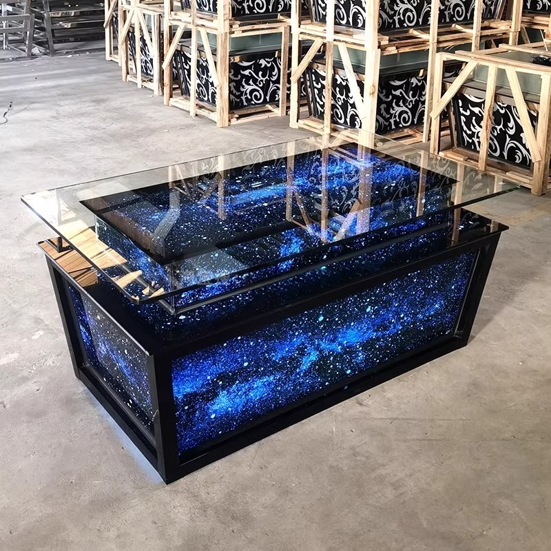 Luminous Tempered Glass Coffee - Resin Art Coffee Table incelemesi ve fiyatı