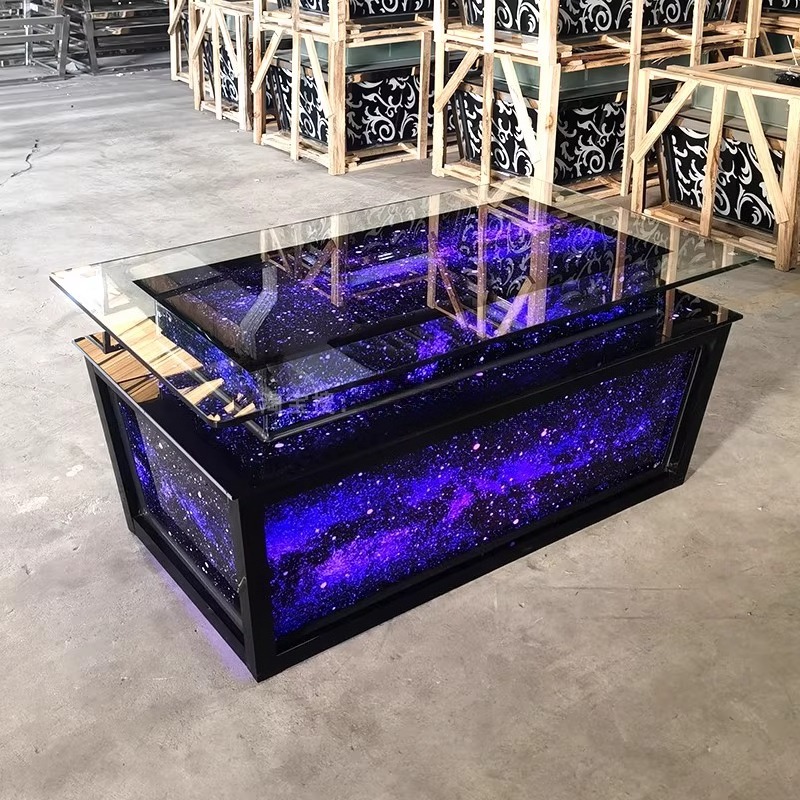 Luminous Tempered Glass Coffee - Resin Art Coffee Table incelemesi ve fiyatı