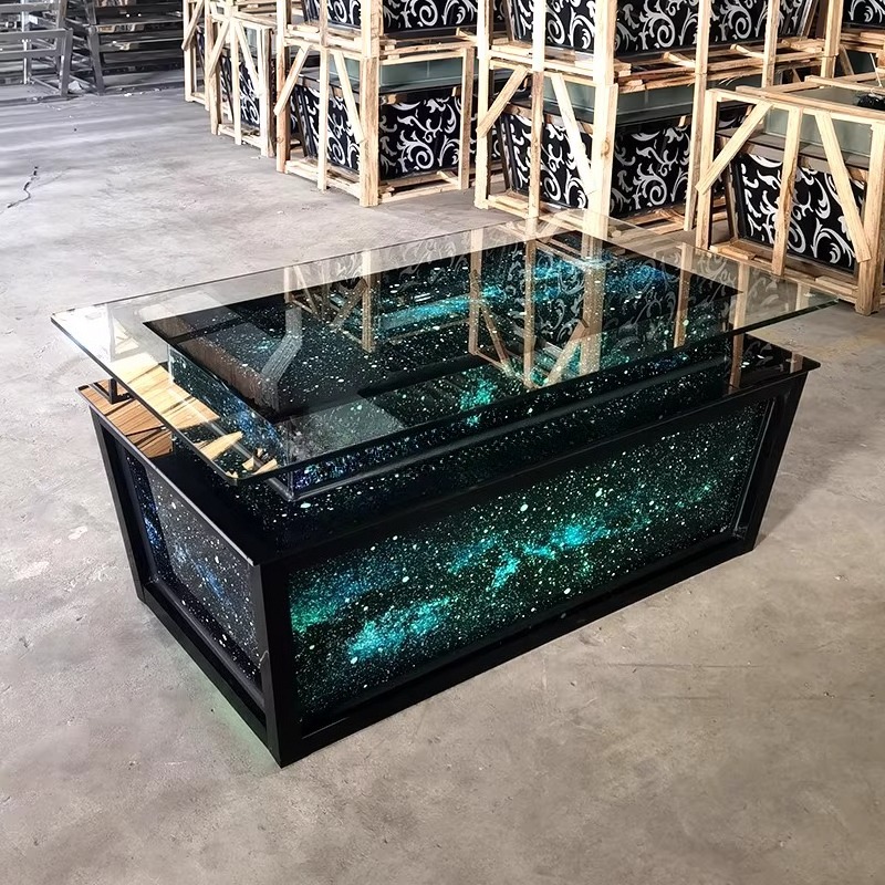 Luminous Tempered Glass Coffee - Resin Art Coffee Table incelemesi ve fiyatı
