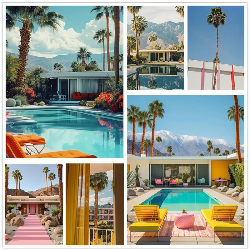 Summer Retro Fresh Palm Pool R - Resin Art On Wall incelemesi ve fiyatı