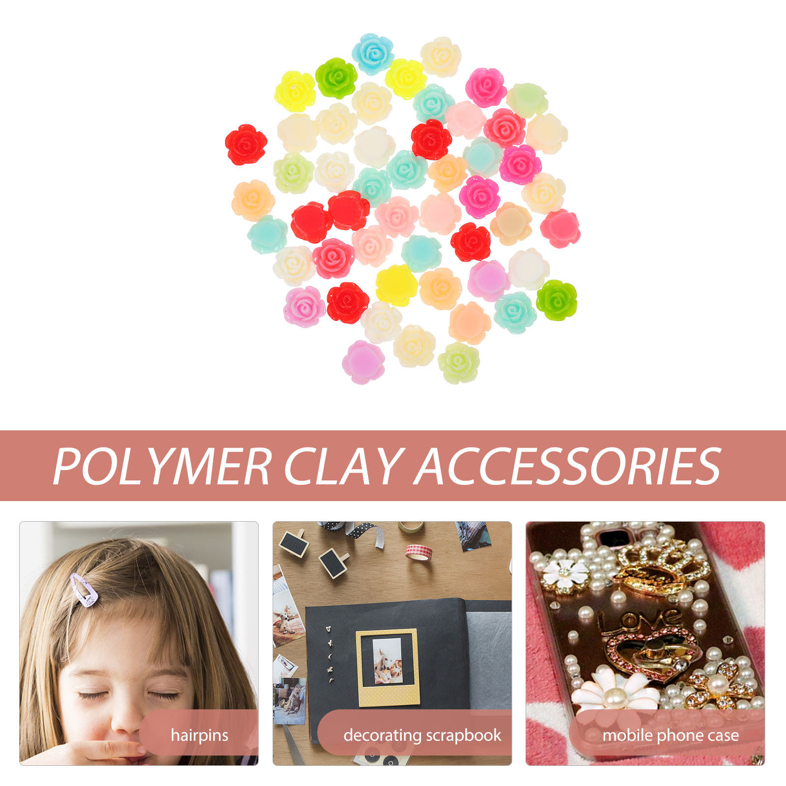 50Pcs Rose Flower Resin Decors - Resin Art For Rose incelemesi ve fiyatı