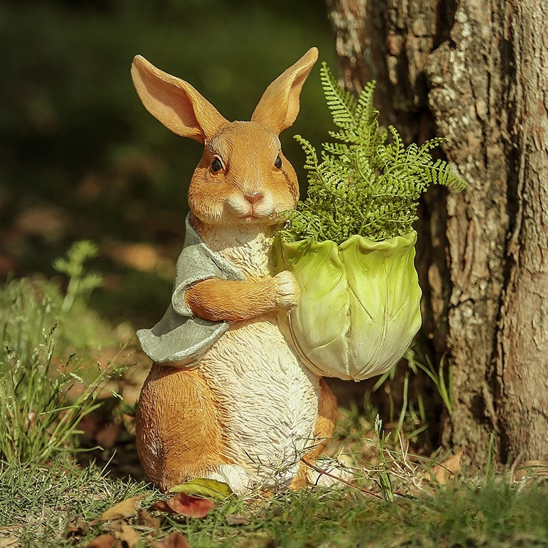 Outdoor Garden Statues Rabbit  - Resin Art Decor incelemesi ve fiyatı
