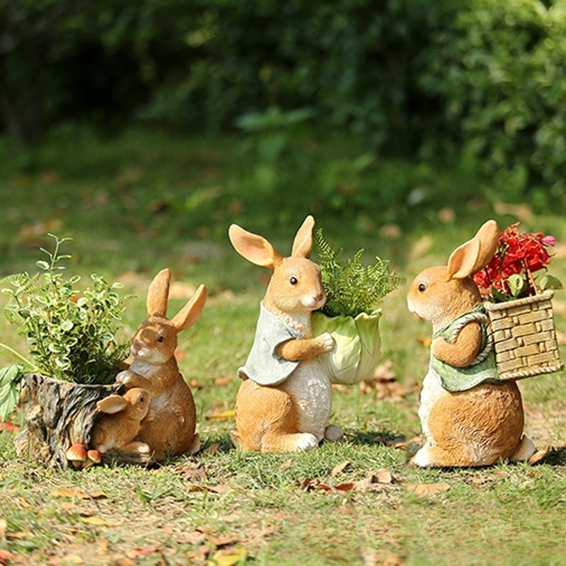 Outdoor Garden Statues Rabbit  - Resin Art Decor incelemesi ve fiyatı