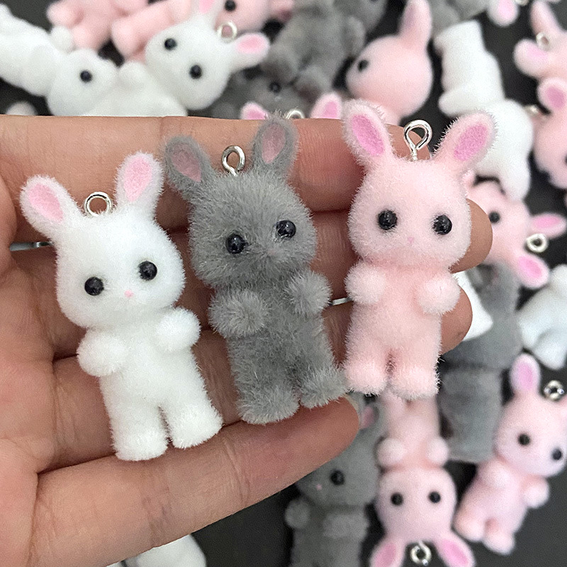 5pcs/lot Cute Flocking Rabbit  - Resin Art Notes incelemesi ve fiyatı