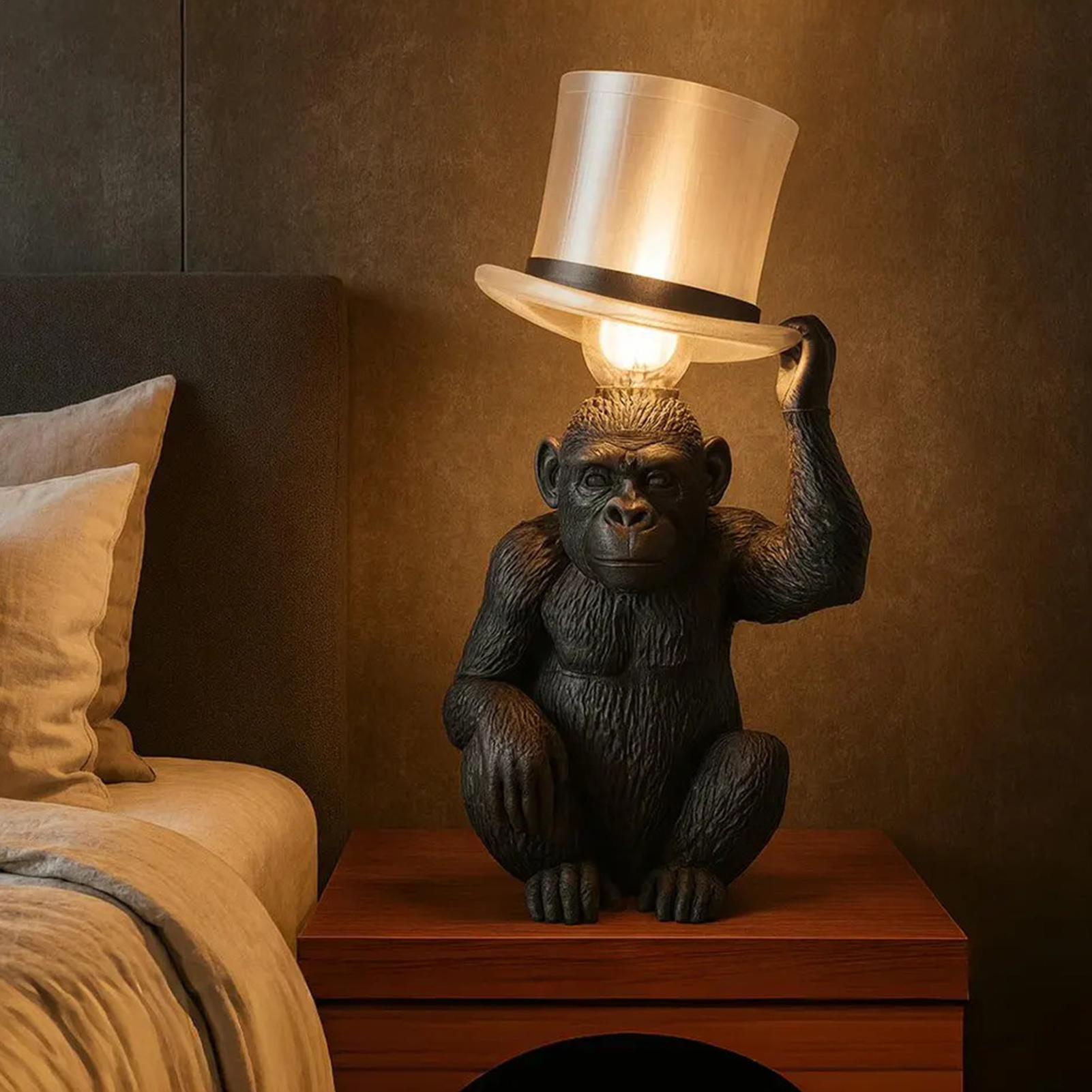 Monkey Lamp Top Hat Monkey Res - Resin Art Coffee Table incelemesi ve fiyatı