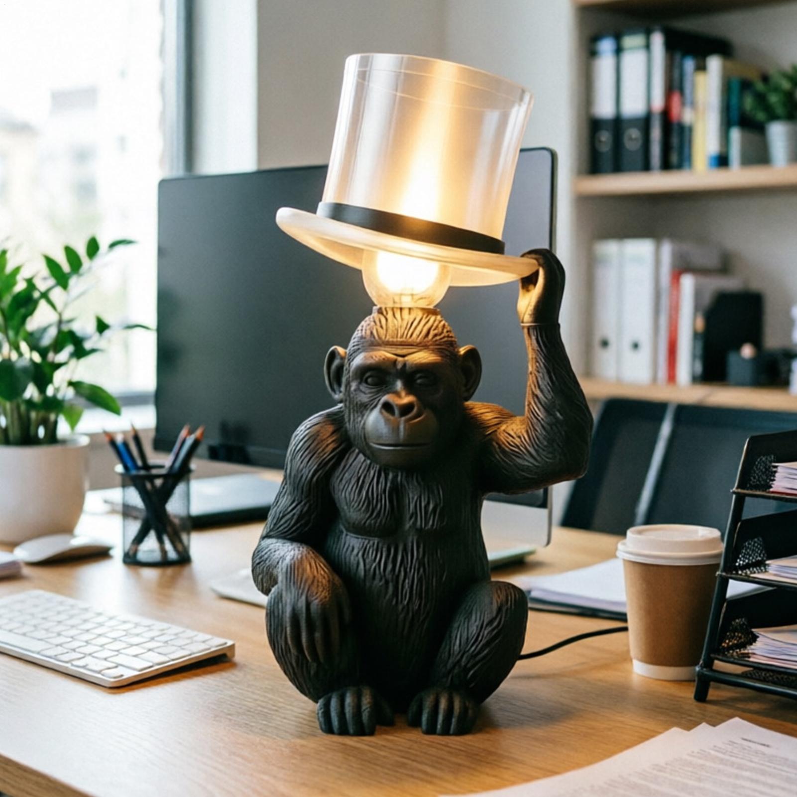 Monkey Lamp Top Hat Monkey Res - Resin Art Coffee Table incelemesi ve fiyatı