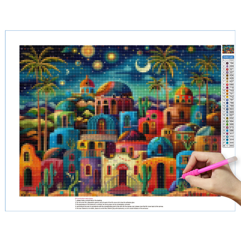 Frameless,Night View 5D Diamon - Resin Art On Wall incelemesi ve fiyatı