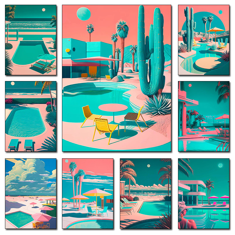 Retro Futuristic Beachside Pal - Resin Art On Wall incelemesi ve fiyatı