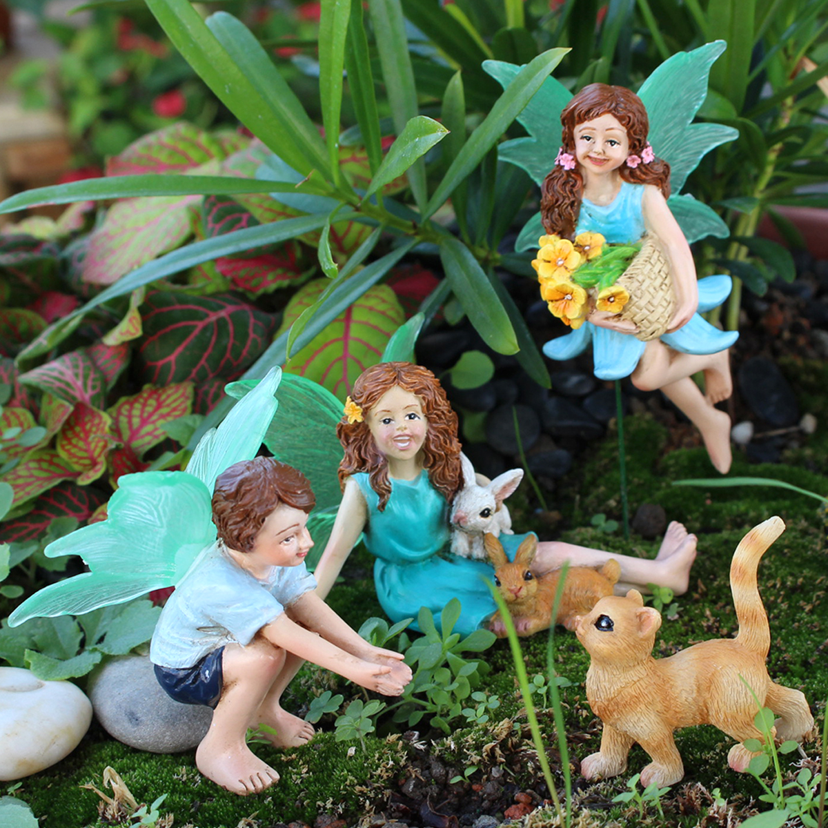 4pc Flower Fairy and Animal Pa - Resin Art Decor incelemesi ve fiyatı