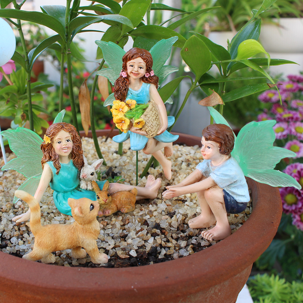 4pc Flower Fairy and Animal Pa - Resin Art Decor incelemesi ve fiyatı