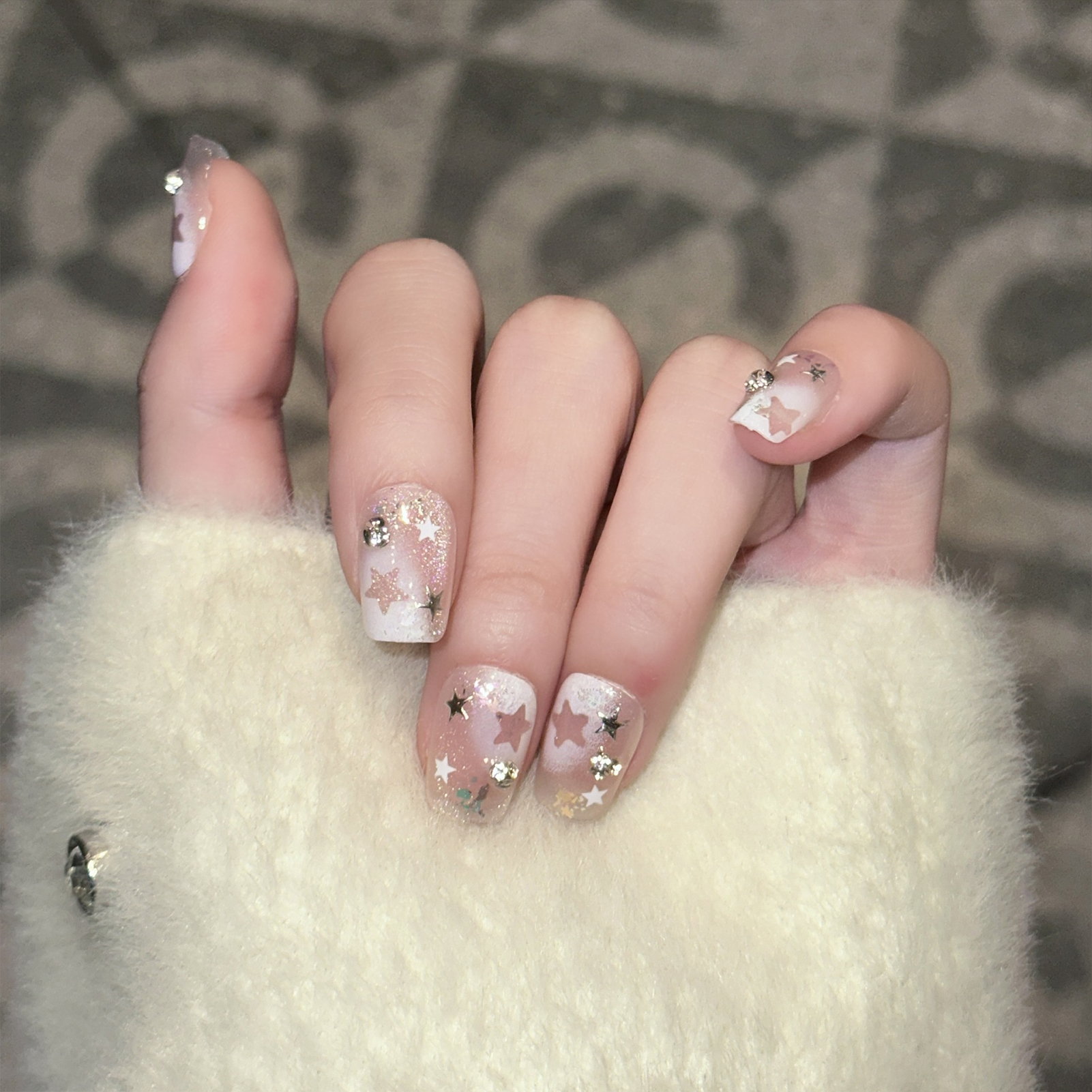 10PCS Short Square Fake Nails  - Resin Art Of Flowers incelemesi ve fiyatı