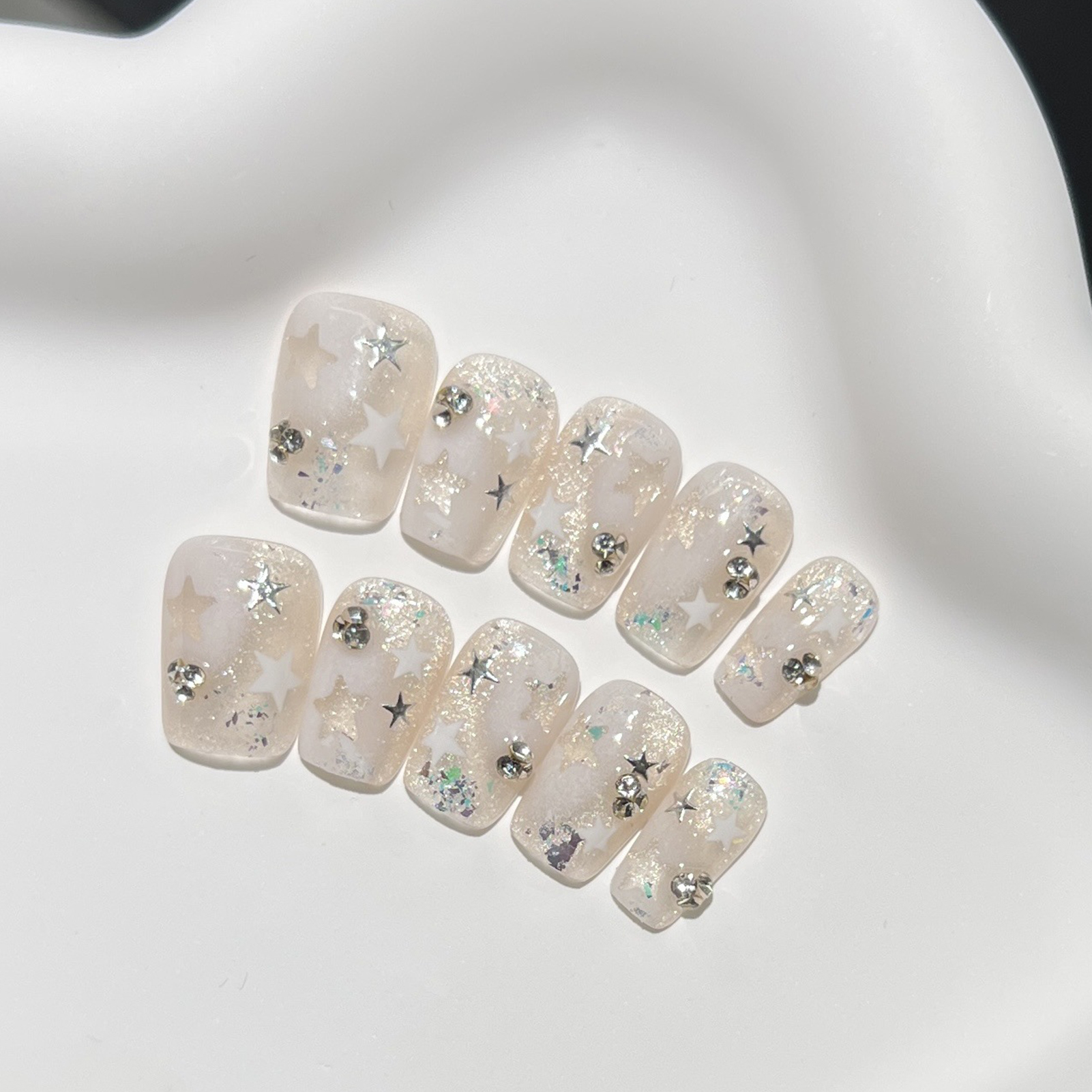 10PCS Short Square Fake Nails  - Resin Art Of Flowers incelemesi ve fiyatı