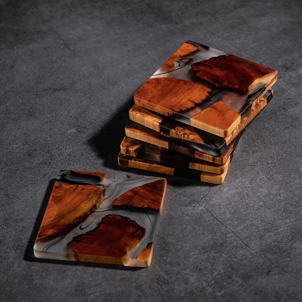Wood Resin Coasters Square Cup - Resin Art Coffee Table incelemesi ve fiyatı