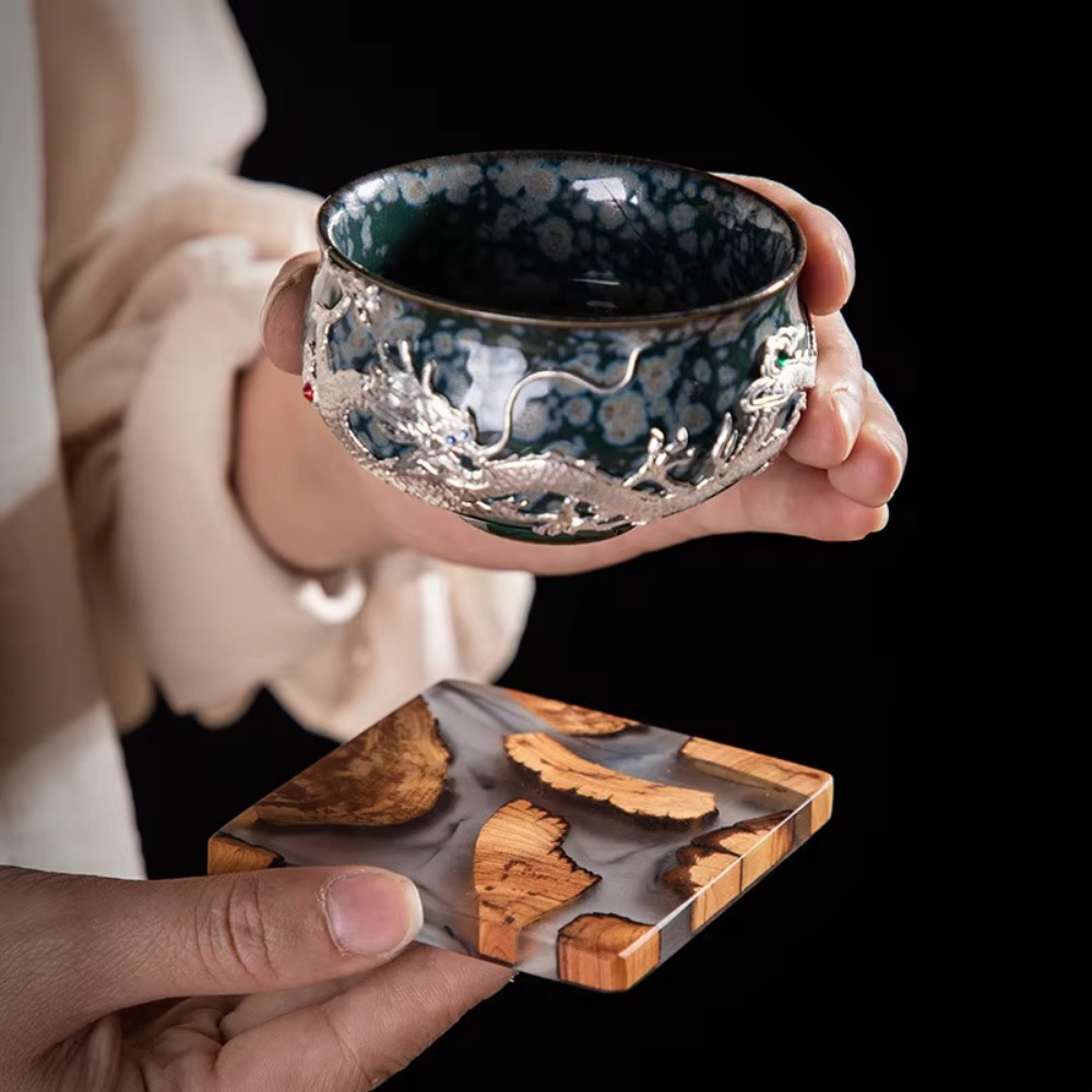 Wood Resin Coasters Square Cup - Resin Art Coffee Table incelemesi ve fiyatı