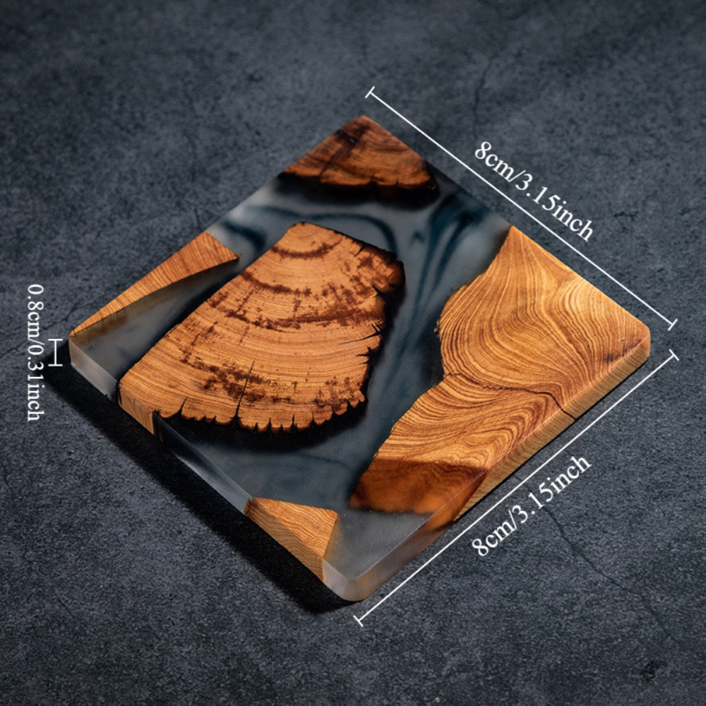 Wood Resin Coasters Square Cup - Resin Art Coffee Table incelemesi ve fiyatı