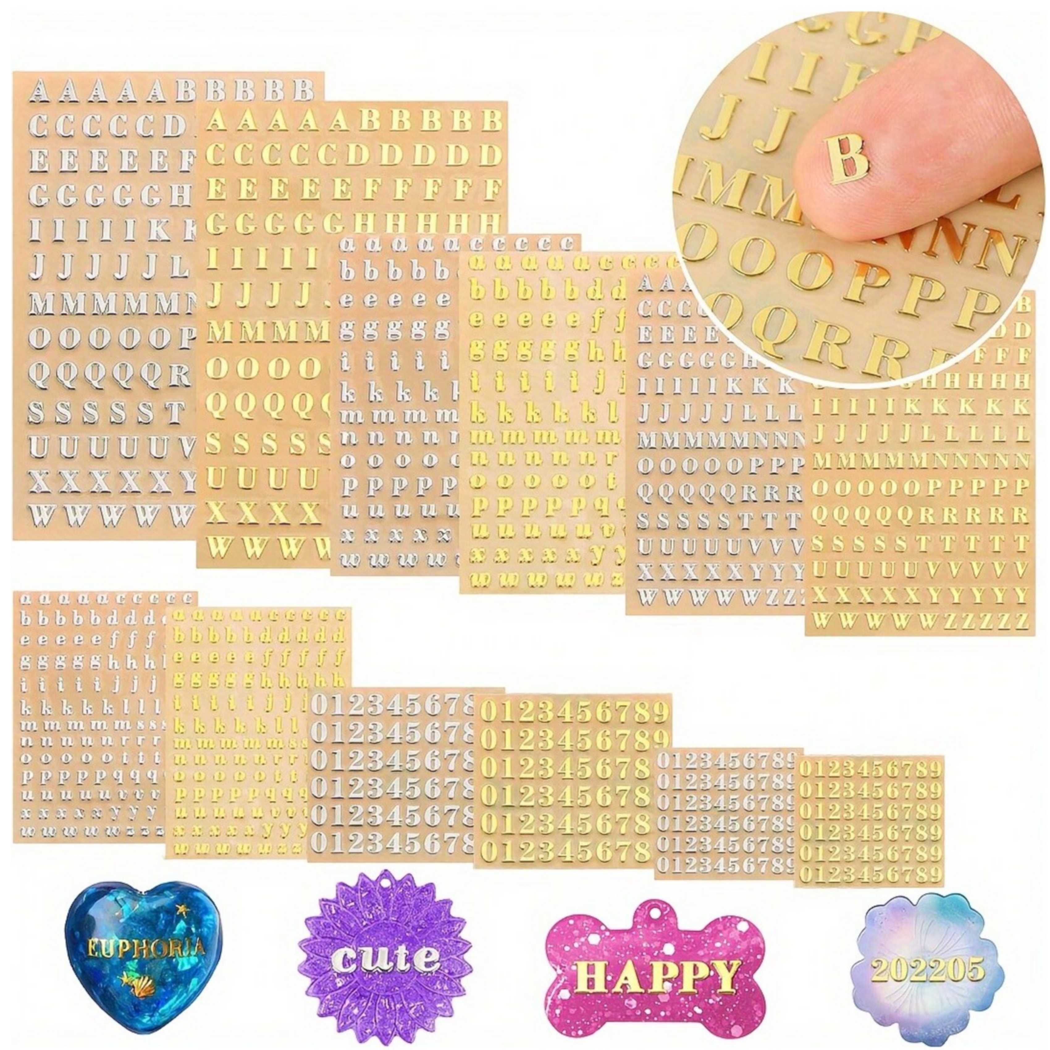 12 Letter Resin Stickers, Mini - Resin Art Alphabet incelemesi ve fiyatı