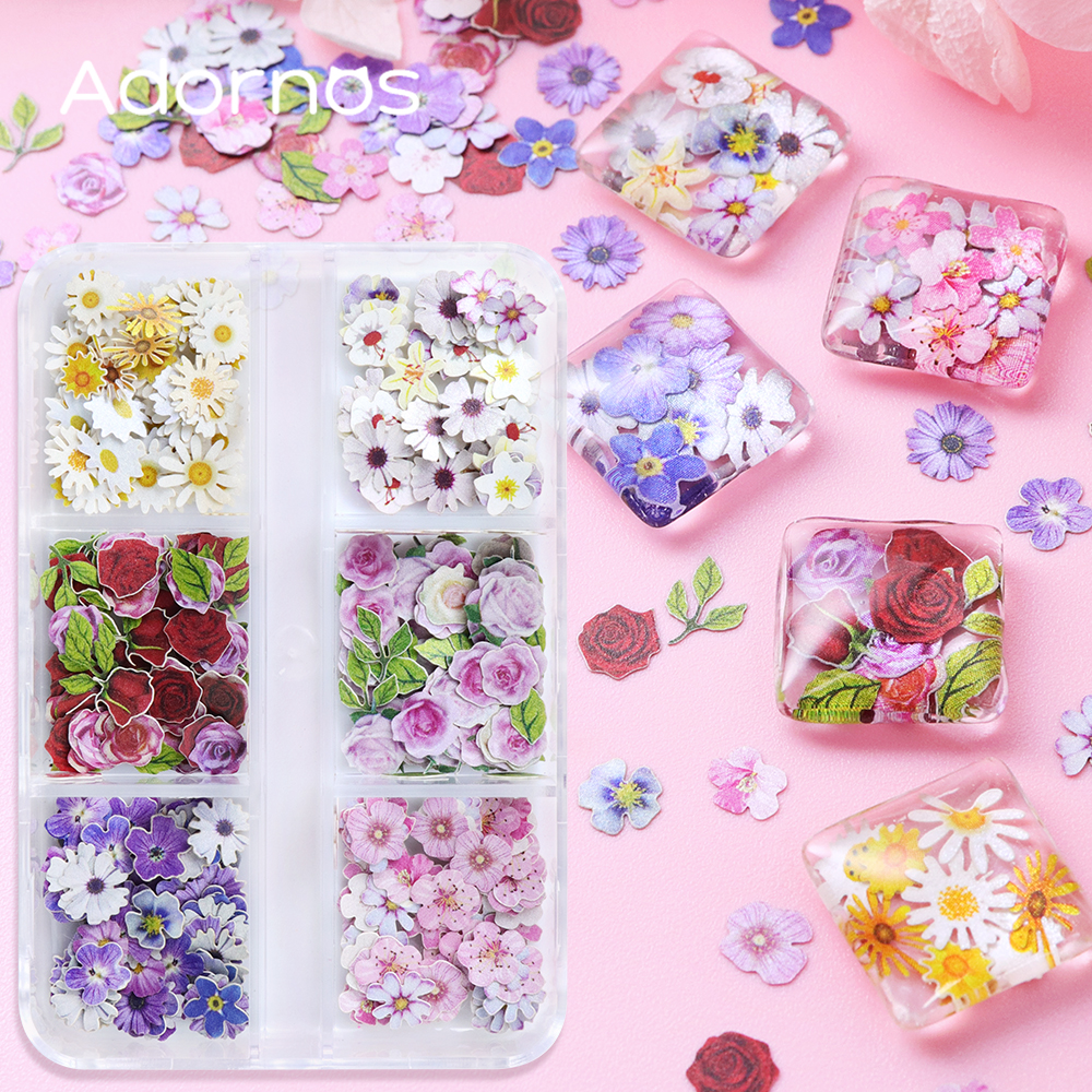 6 Grids Flowers Wood Pulp Chip - Resin Art For Rose incelemesi ve fiyatı
