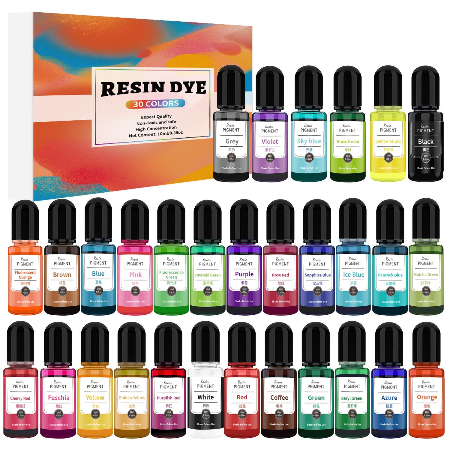 24/30 Colors Set 10ml Epoxy Re - Resin Dye Opaque incelemesi ve fiyatı