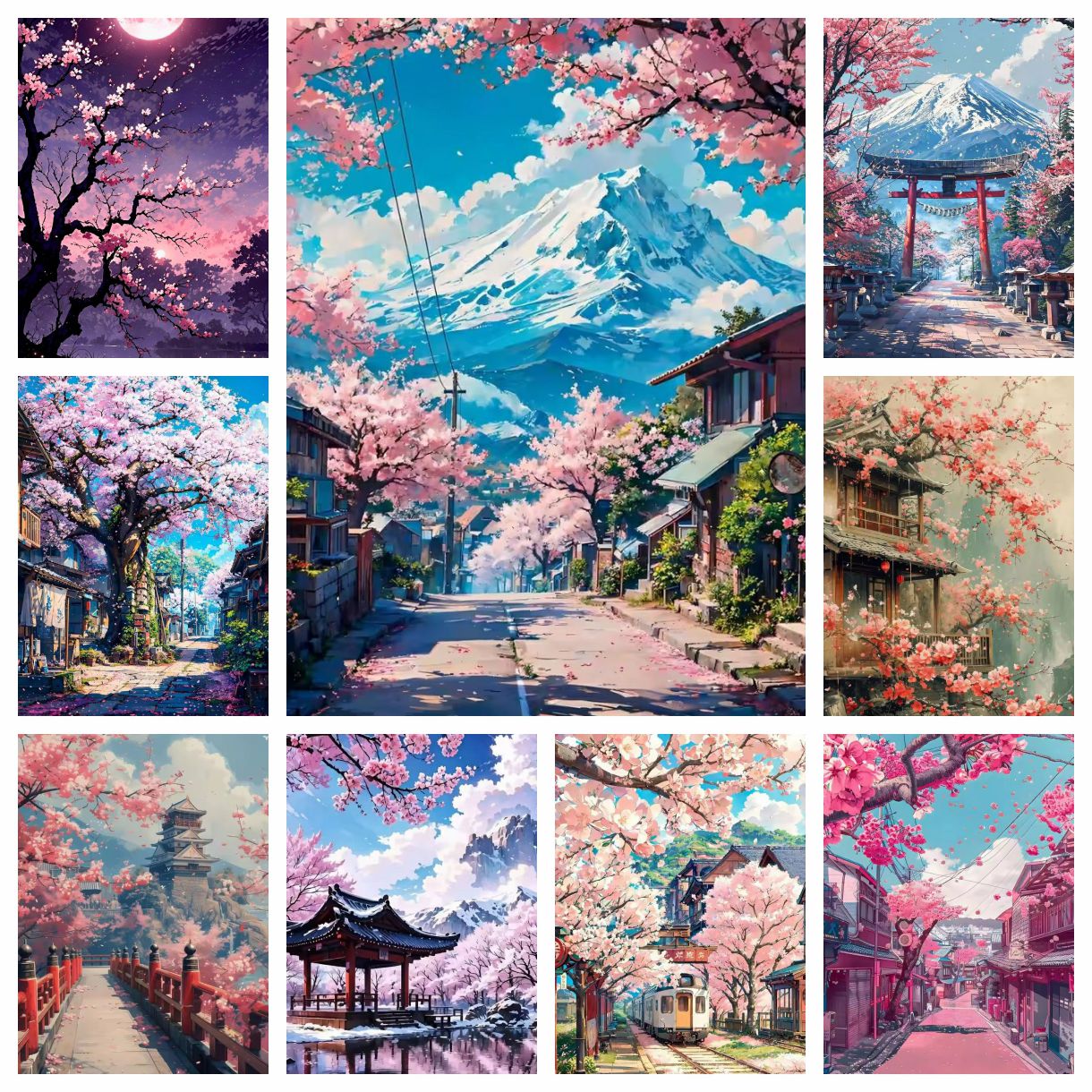 1PC frameless Japanese Cherry  - Resin Art On Wall incelemesi ve fiyatı