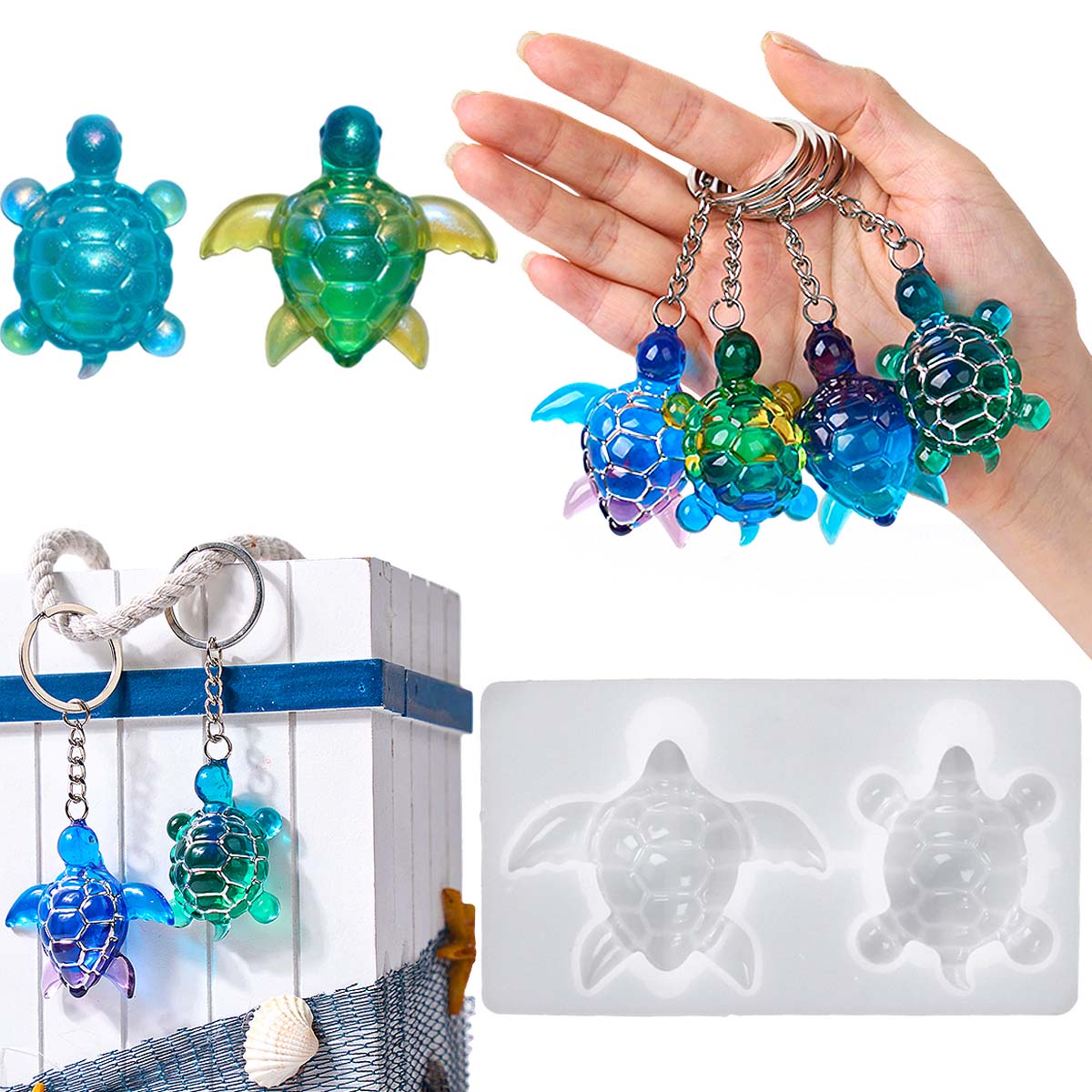 3D Sea Turtle Keychain Silicon - Resin Art Mould incelemesi ve fiyatı
