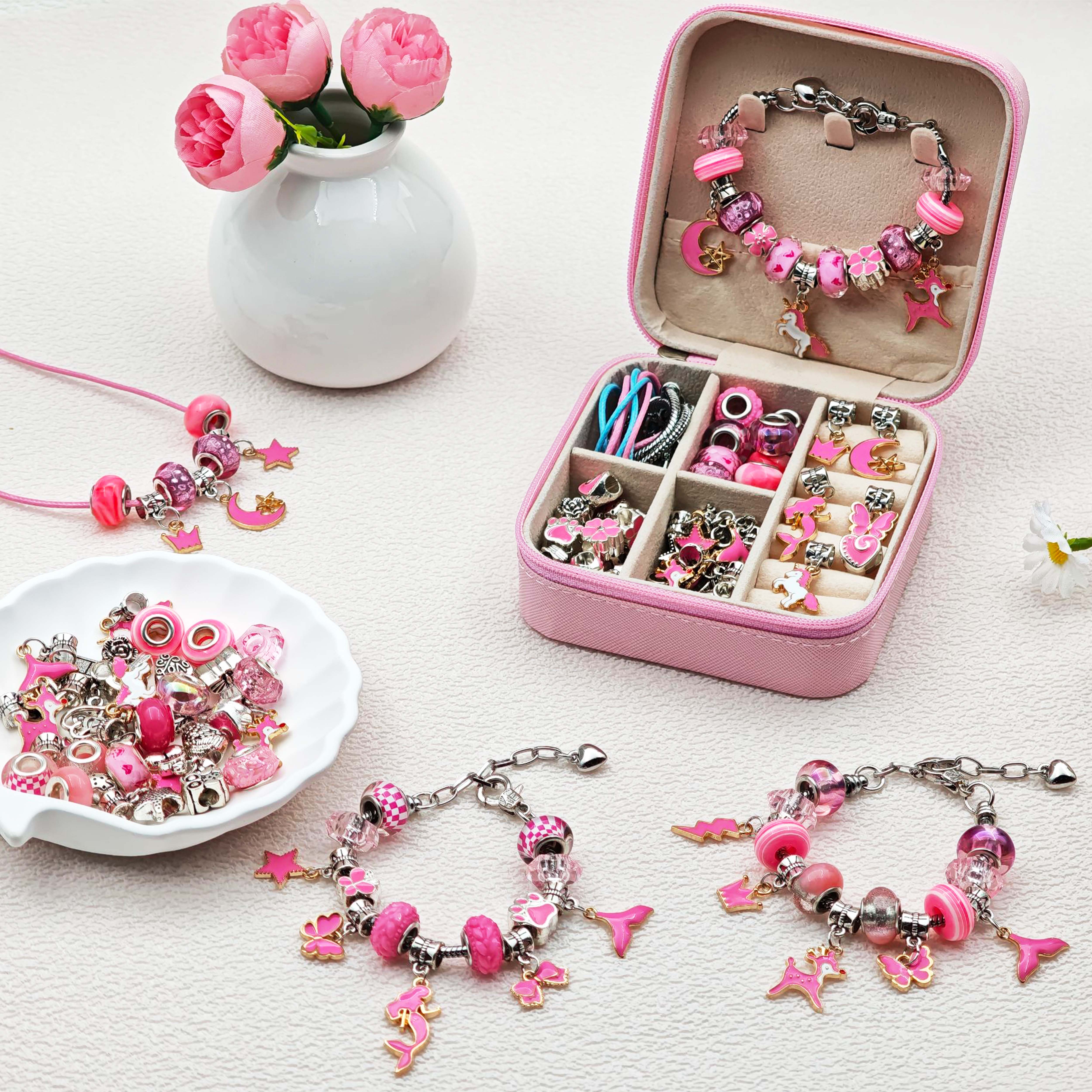 68pcs pink beaded jewelry set, - Resin Art Notes incelemesi ve fiyatı