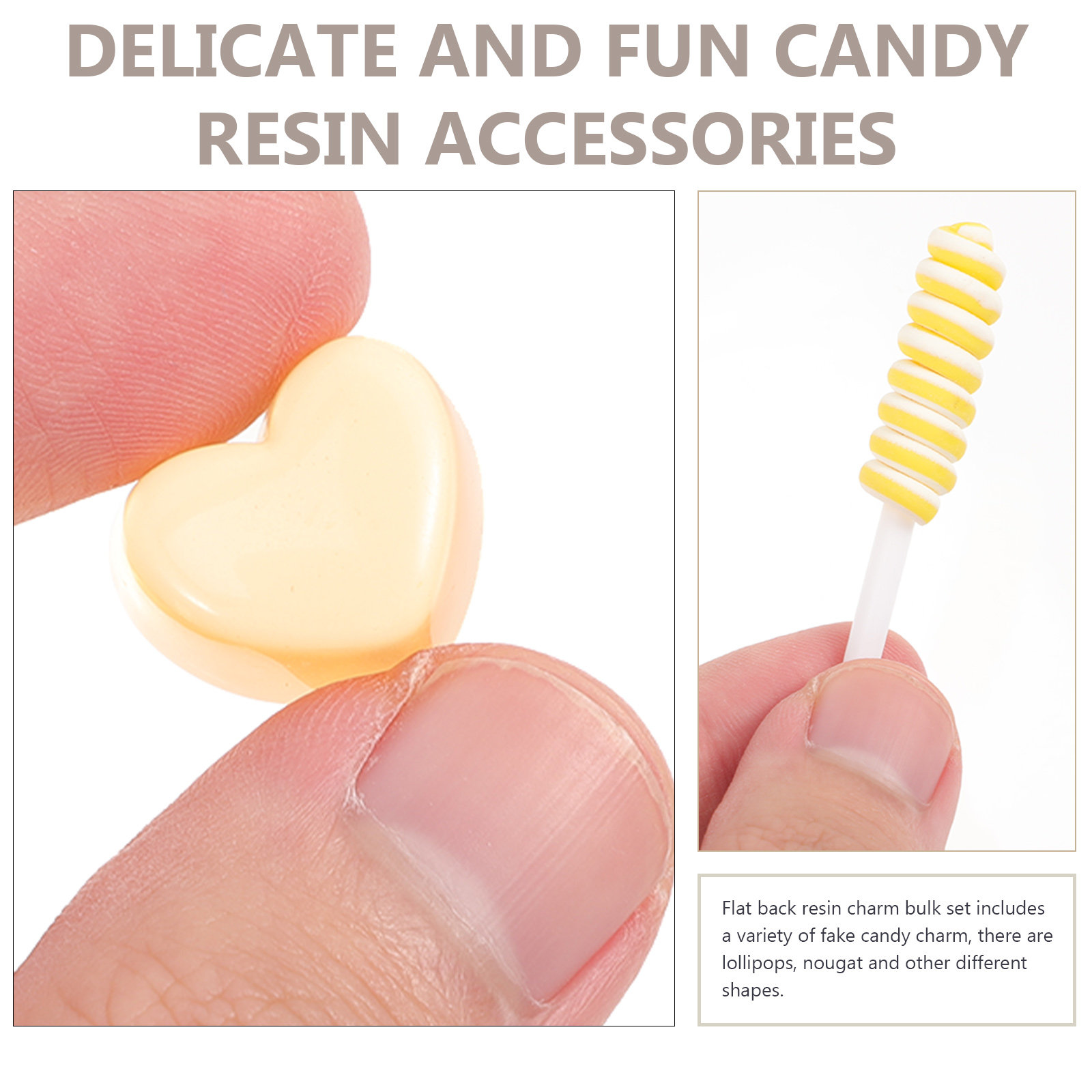 50Pcs Candy Resin Charms Bulk  - Resin Art Decor incelemesi ve fiyatı