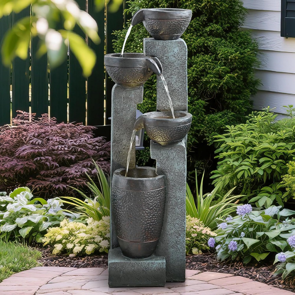 40''H 4-Tier Outdoor Garden Wa - Resin Art Decor incelemesi ve fiyatı
